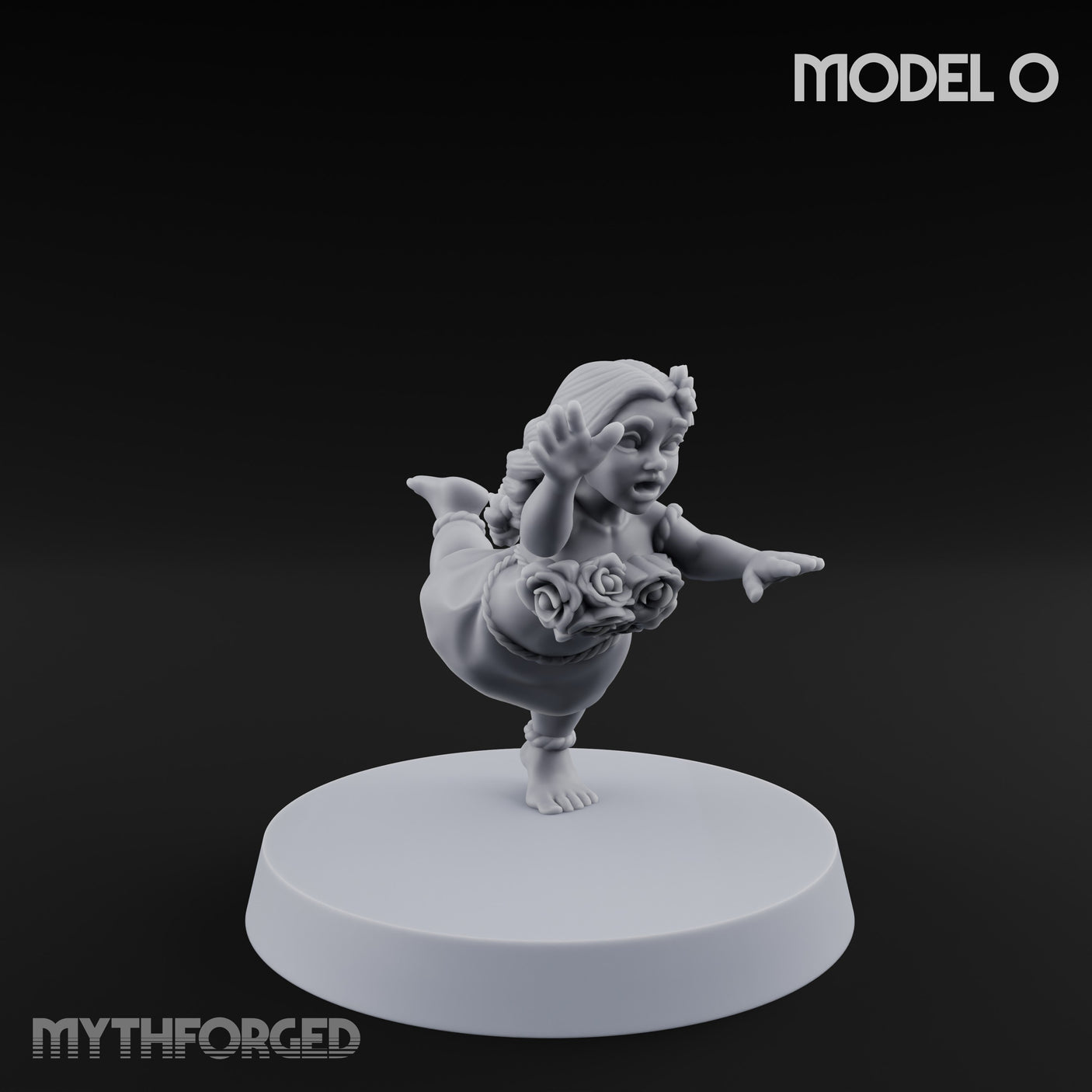 Hula Dancing Halfling Dancer O Miniature for Dungeons and Dragons, Pathfinder or other TTRPGs