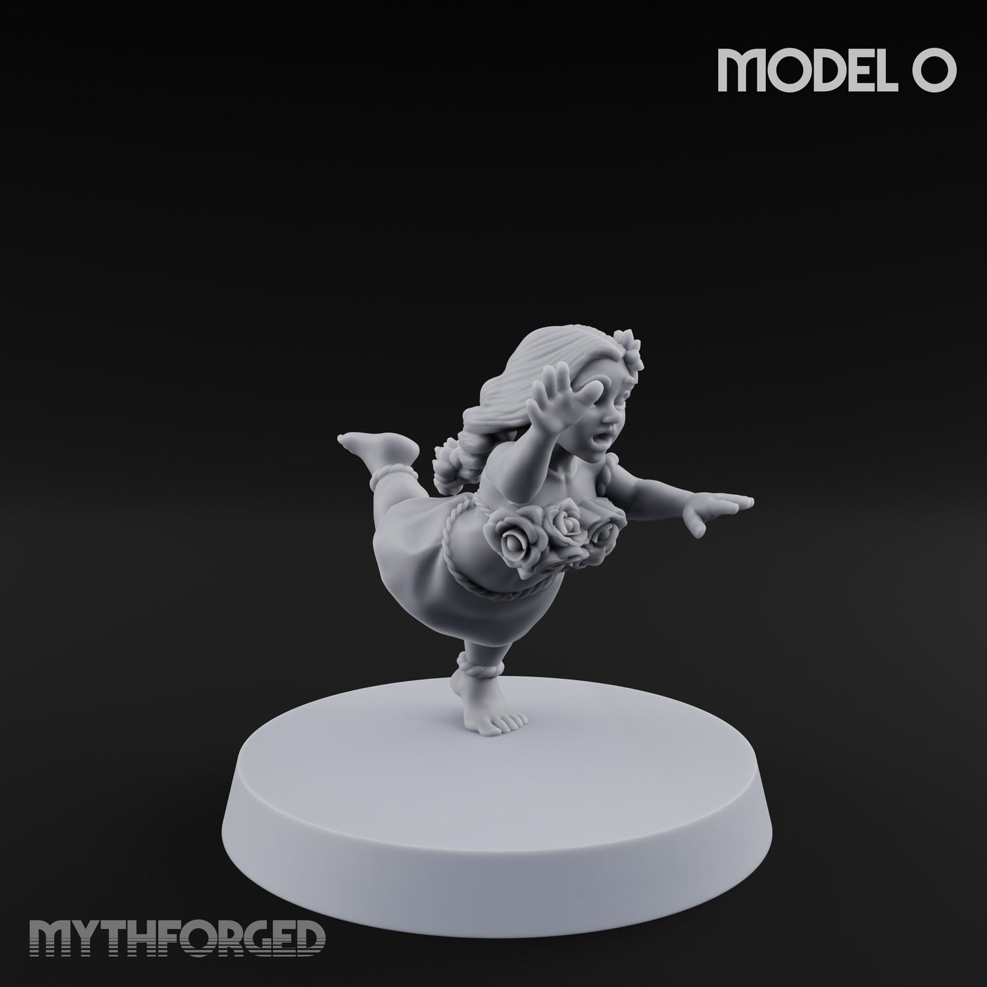 Hula Dancing Halfling Dancer O Miniature for Dungeons and Dragons, Pathfinder or other TTRPGs