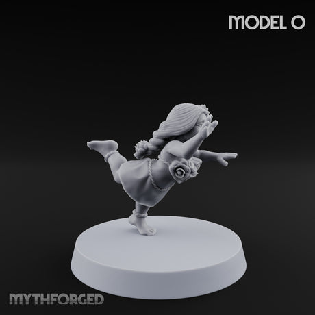 Hula Dancing Halfling Dancer O Miniature for Dungeons and Dragons, Pathfinder or other TTRPGs