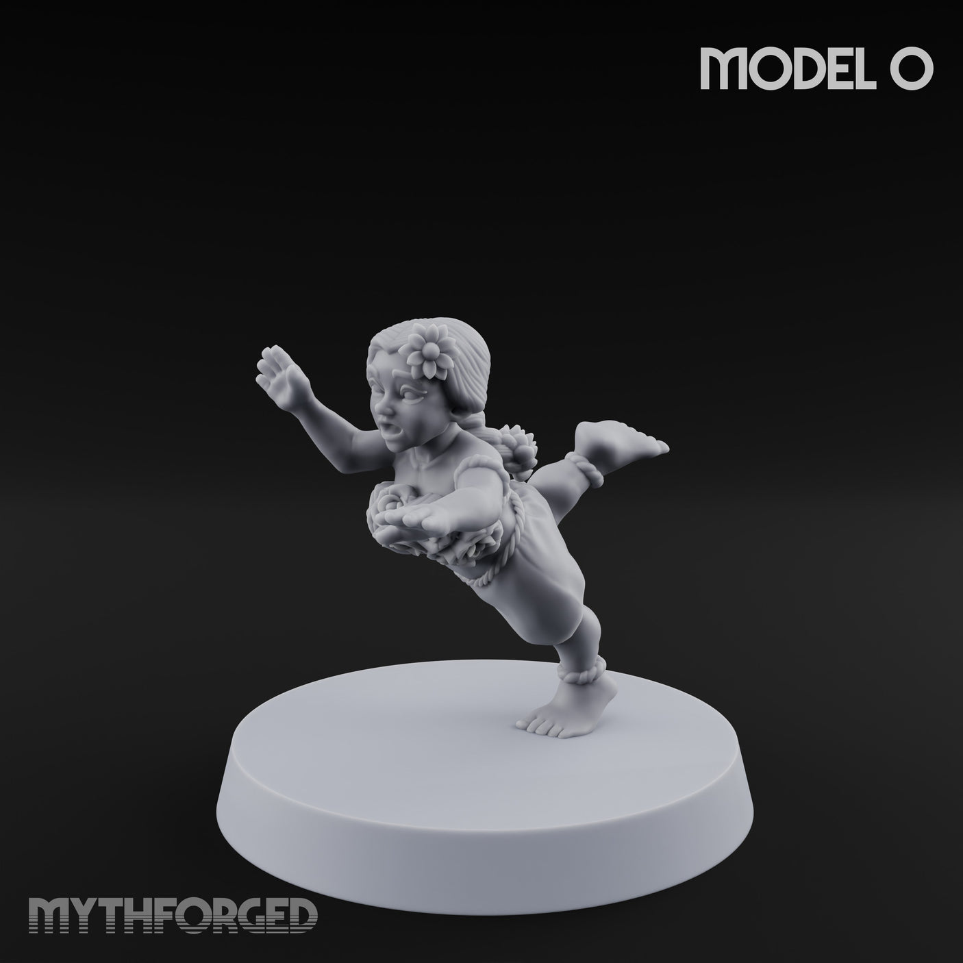 Hula Dancing Halfling Dancer O Miniature for Dungeons and Dragons, Pathfinder or other TTRPGs