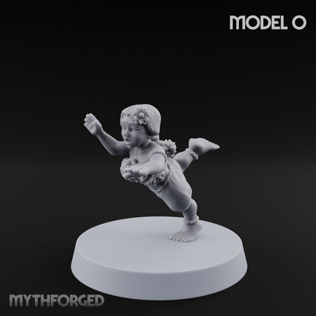 Hula Dancing Halfling Dancer O Miniature for Dungeons and Dragons, Pathfinder or other TTRPGs