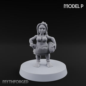 Hula Dancing Halfling Dancer P Miniature for Dungeons and Dragons, Pathfinder or other TTRPGs