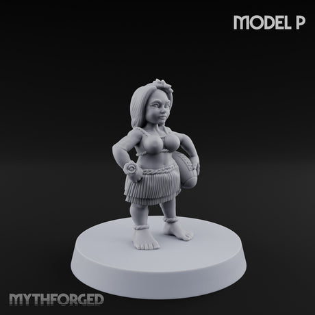 Hula Dancing Halfling Dancer P Miniature for Dungeons and Dragons, Pathfinder or other TTRPGs