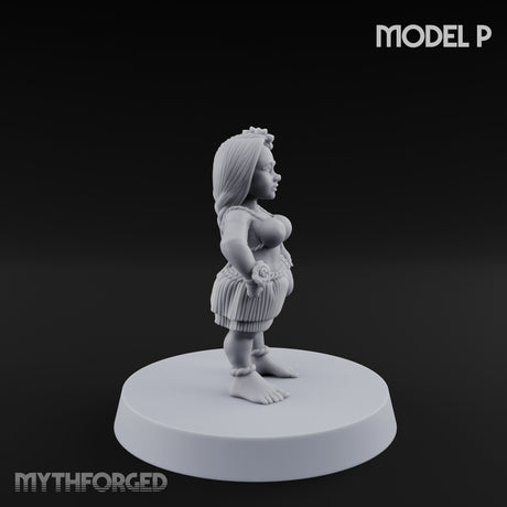 Hula Dancing Halfling Dancer P Miniature for Dungeons and Dragons, Pathfinder or other TTRPGs