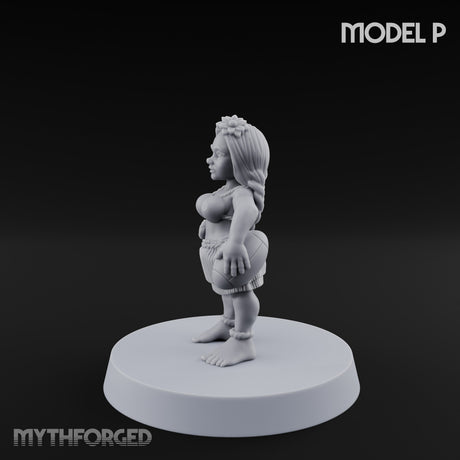 Hula Dancing Halfling Dancer P Miniature for Dungeons and Dragons, Pathfinder or other TTRPGs