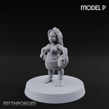 Hula Dancing Halfling Dancer P Miniature for Dungeons and Dragons, Pathfinder or other TTRPGs
