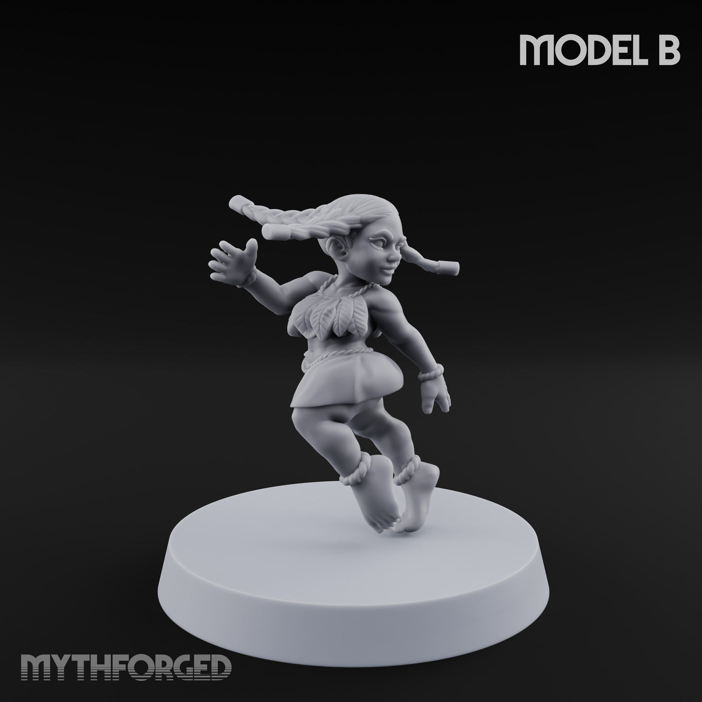 Hula Dancing Halfling Fantasy Football Team Miniature for Dungeons and Dragons, Pathfinder or other TTRPGs