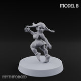 Hula Dancing Halfling Fantasy Football Team Miniature for Dungeons and Dragons, Pathfinder or other TTRPGs
