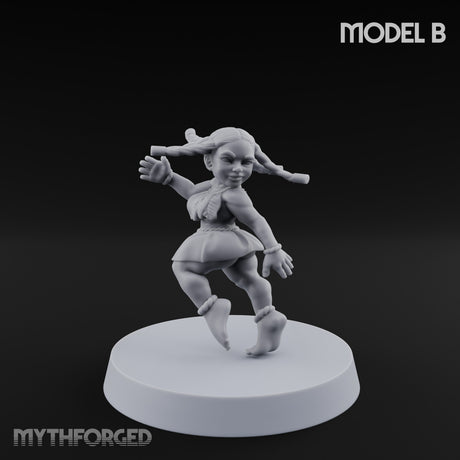 Hula Dancing Halfling Fantasy Football Team Miniature for Dungeons and Dragons, Pathfinder or other TTRPGs