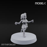 Hula Dancing Halfling Fantasy Football Team Miniature for Dungeons and Dragons, Pathfinder or other TTRPGs