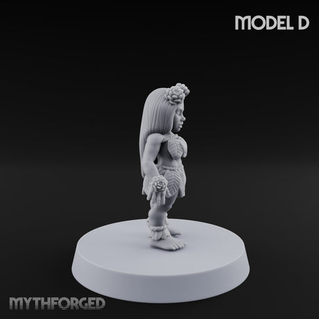 Hula Dancing Halfling Fantasy Football Team Miniature for Dungeons and Dragons, Pathfinder or other TTRPGs