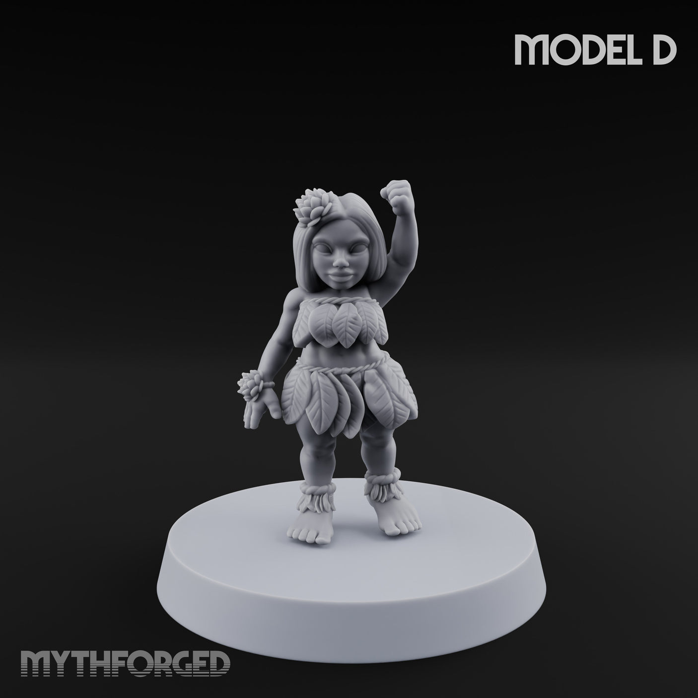 Hula Dancing Halfling Fantasy Football Team Miniature for Dungeons and Dragons, Pathfinder or other TTRPGs