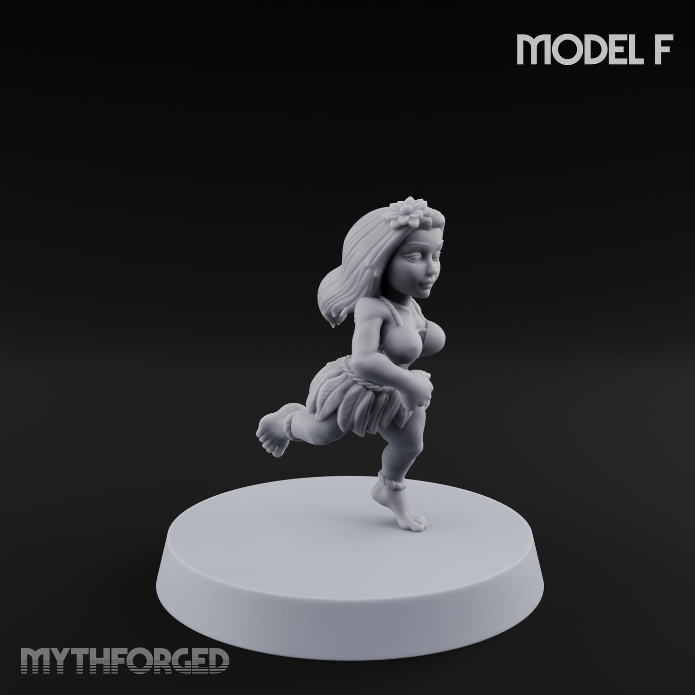 Hula Dancing Halfling Fantasy Football Team Miniature for Dungeons and Dragons, Pathfinder or other TTRPGs