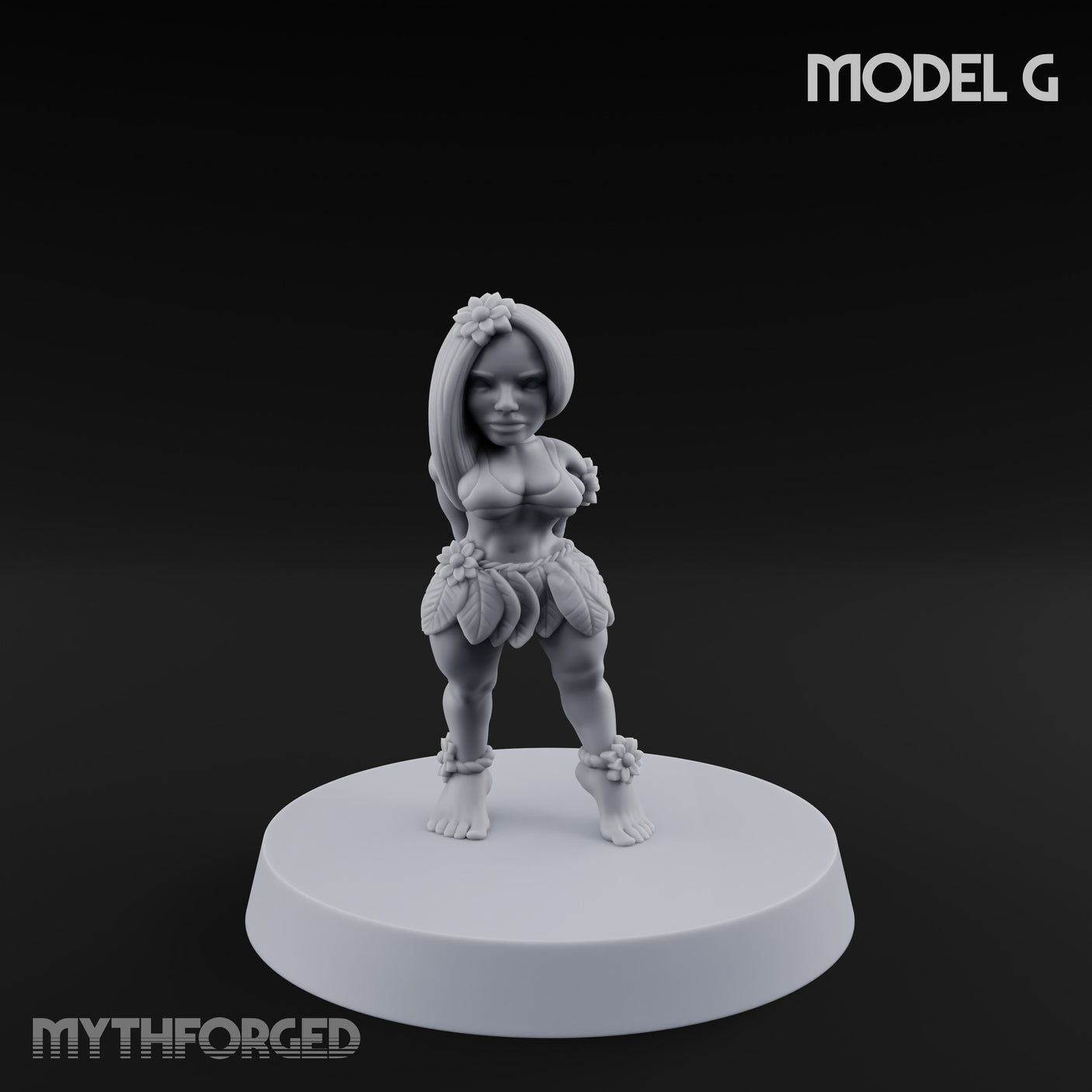 Hula Dancing Halfling Fantasy Football Team Miniature for Dungeons and Dragons, Pathfinder or other TTRPGs