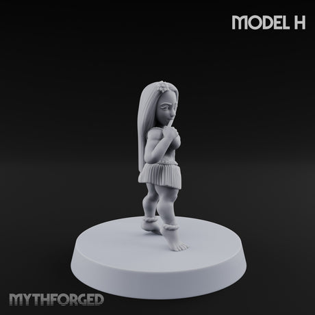 Hula Dancing Halfling Fantasy Football Team Miniature for Dungeons and Dragons, Pathfinder or other TTRPGs