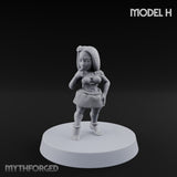Hula Dancing Halfling Fantasy Football Team Miniature for Dungeons and Dragons, Pathfinder or other TTRPGs