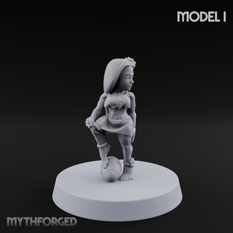 Hula Dancing Halfling Fantasy Football Team Miniature for Dungeons and Dragons, Pathfinder or other TTRPGs