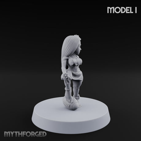 Hula Dancing Halfling Fantasy Football Team Miniature for Dungeons and Dragons, Pathfinder or other TTRPGs