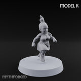 Hula Dancing Halfling Fantasy Football Team Miniature for Dungeons and Dragons, Pathfinder or other TTRPGs