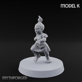 Hula Dancing Halfling Fantasy Football Team Miniature for Dungeons and Dragons, Pathfinder or other TTRPGs