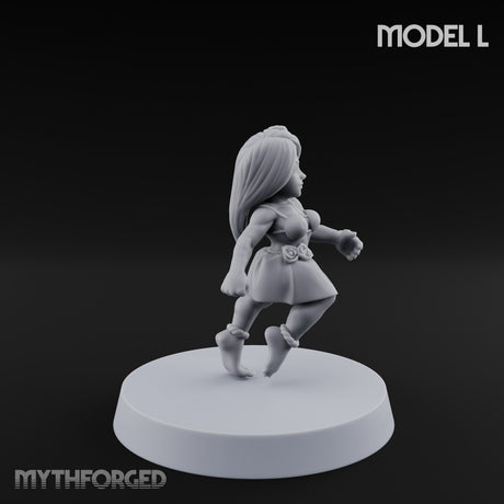 Hula Dancing Halfling Fantasy Football Team Miniature for Dungeons and Dragons, Pathfinder or other TTRPGs
