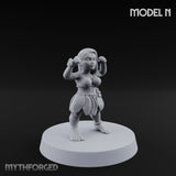 Hula Dancing Halfling Fantasy Football Team Miniature for Dungeons and Dragons, Pathfinder or other TTRPGs