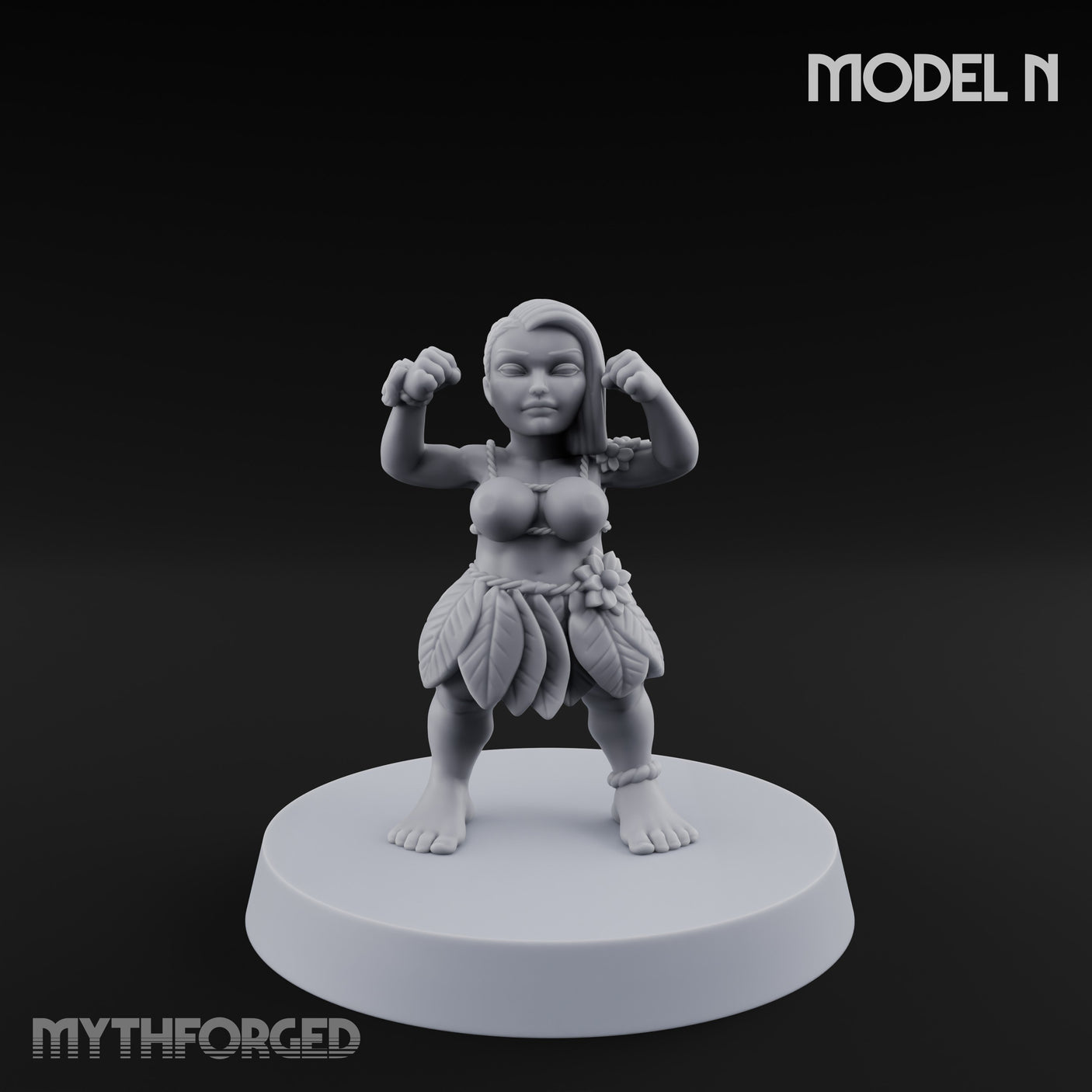 Hula Dancing Halfling Fantasy Football Team Miniature for Dungeons and Dragons, Pathfinder or other TTRPGs
