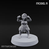 Hula Dancing Halfling Fantasy Football Team Miniature for Dungeons and Dragons, Pathfinder or other TTRPGs