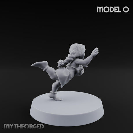 Hula Dancing Halfling Fantasy Football Team Miniature for Dungeons and Dragons, Pathfinder or other TTRPGs