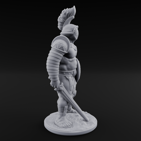Sword Dragging Human Gladiator A Miniature for Dungeons and Dragons, Pathfinder or other TTRPGs