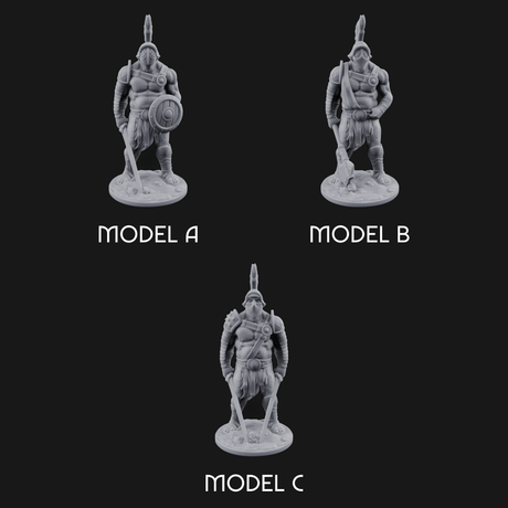 Sword Dragging Human Gladiators Miniature for Dungeons and Dragons, Pathfinder or other TTRPGs