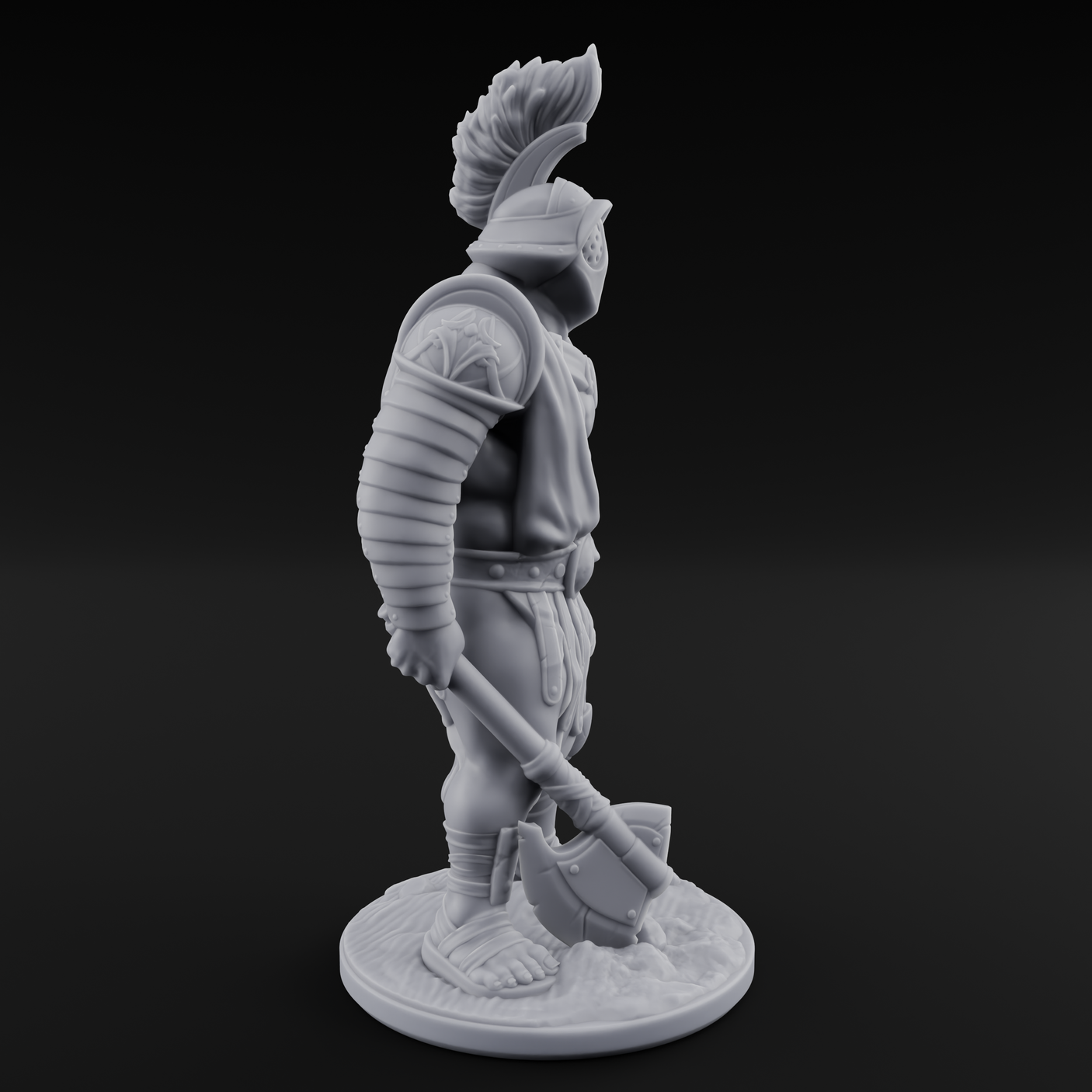 Sword Dragging Human Gladiator B Miniature for Dungeons and Dragons, Pathfinder or other TTRPGs