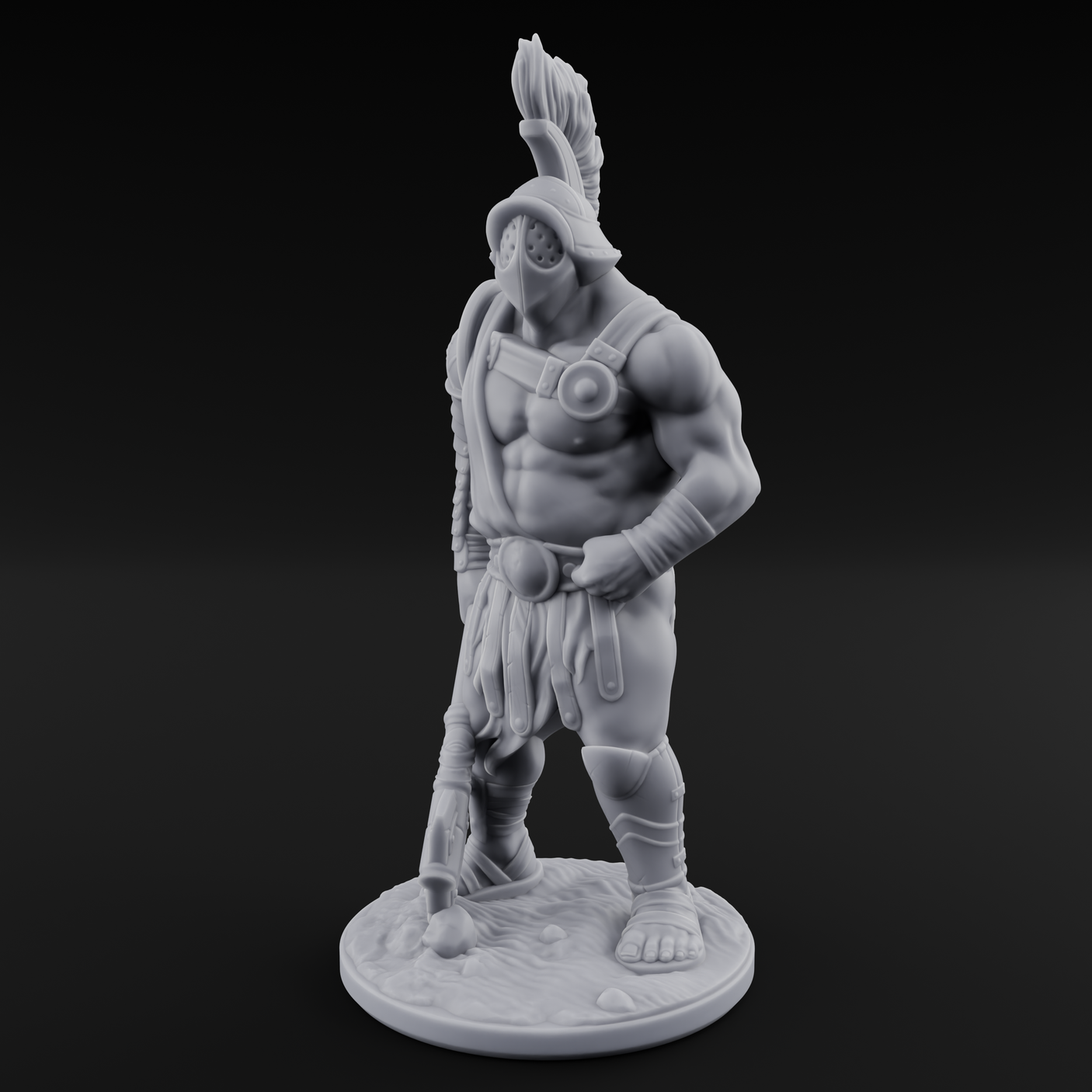 Sword Dragging Human Gladiator B Miniature for Dungeons and Dragons, Pathfinder or other TTRPGs
