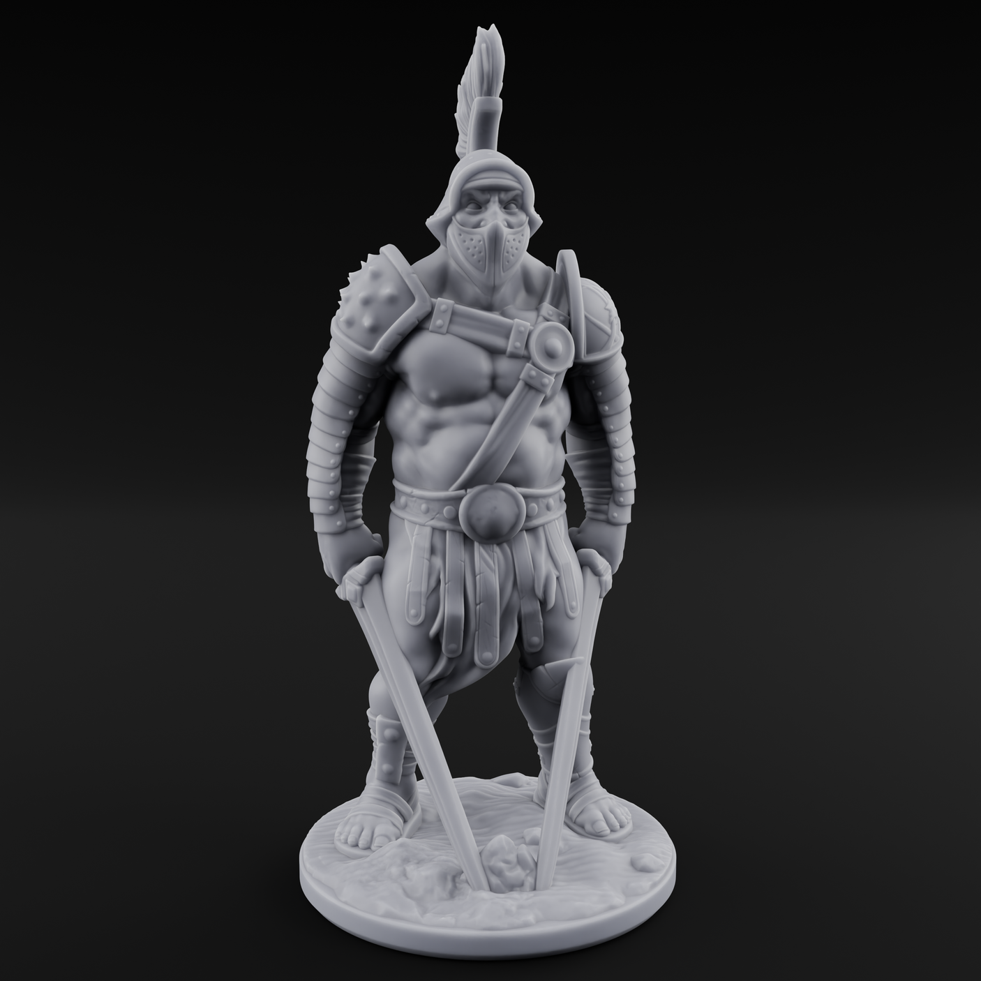 Sword Dragging Human Gladiators Miniature for Dungeons and Dragons, Pathfinder or other TTRPGs