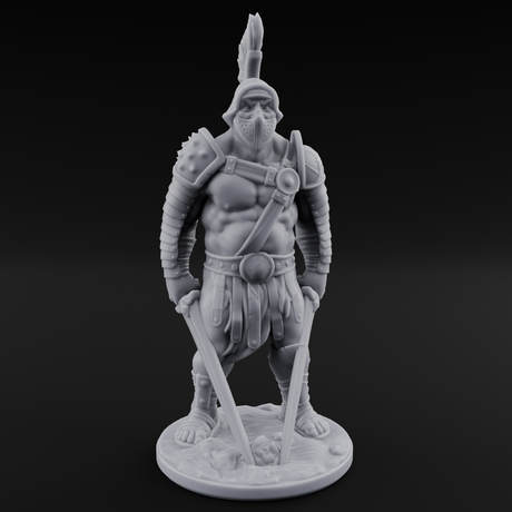 Sword Dragging Human Gladiators Miniature for Dungeons and Dragons, Pathfinder or other TTRPGs