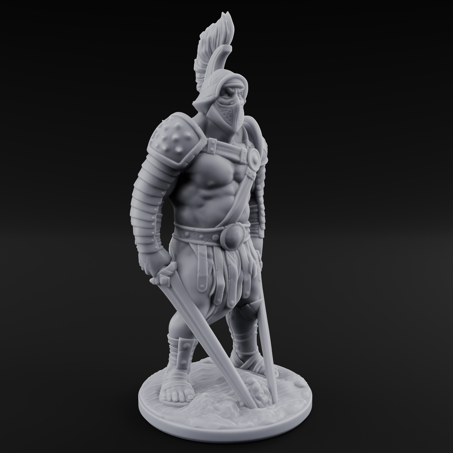Sword Dragging Human Gladiator C Miniature for Dungeons and Dragons, Pathfinder or other TTRPGs
