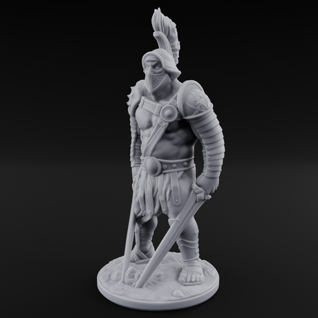 Sword Dragging Human Gladiator C Miniature for Dungeons and Dragons, Pathfinder or other TTRPGs