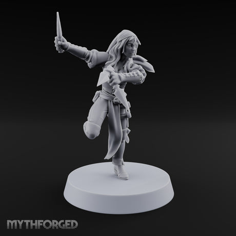 Never Lands Twice in One Spot Human Female Rogue with Twin Curved Blades — Knives