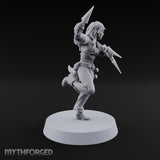 Never Lands Twice in One Spot Human Female Rogue with Twin Curved Blades — Knives