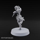Never Lands Twice in One Spot Human Female Rogue with Twin Curved Blades — Knives