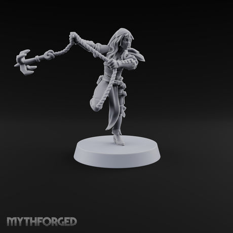 Never Lands Twice in One Spot Human Female Rogue with Twin Curved Blades — Rope