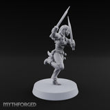 Never Lands Twice in One Spot Human Female Rogue with Twin Curved Blades — Swords