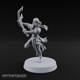 Never Lands Twice in One Spot Human Female Rogue with Twin Curved Blades — Swords