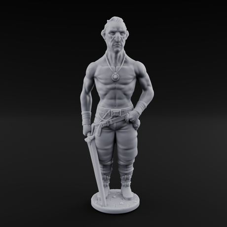 Suns Out Guns Out Human Mercenary A Miniature for Dungeons and Dragons, Pathfinder or other TTRPGs