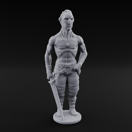 Suns Out Guns Out Human Mercenaries Miniature for Dungeons and Dragons, Pathfinder or other TTRPGs