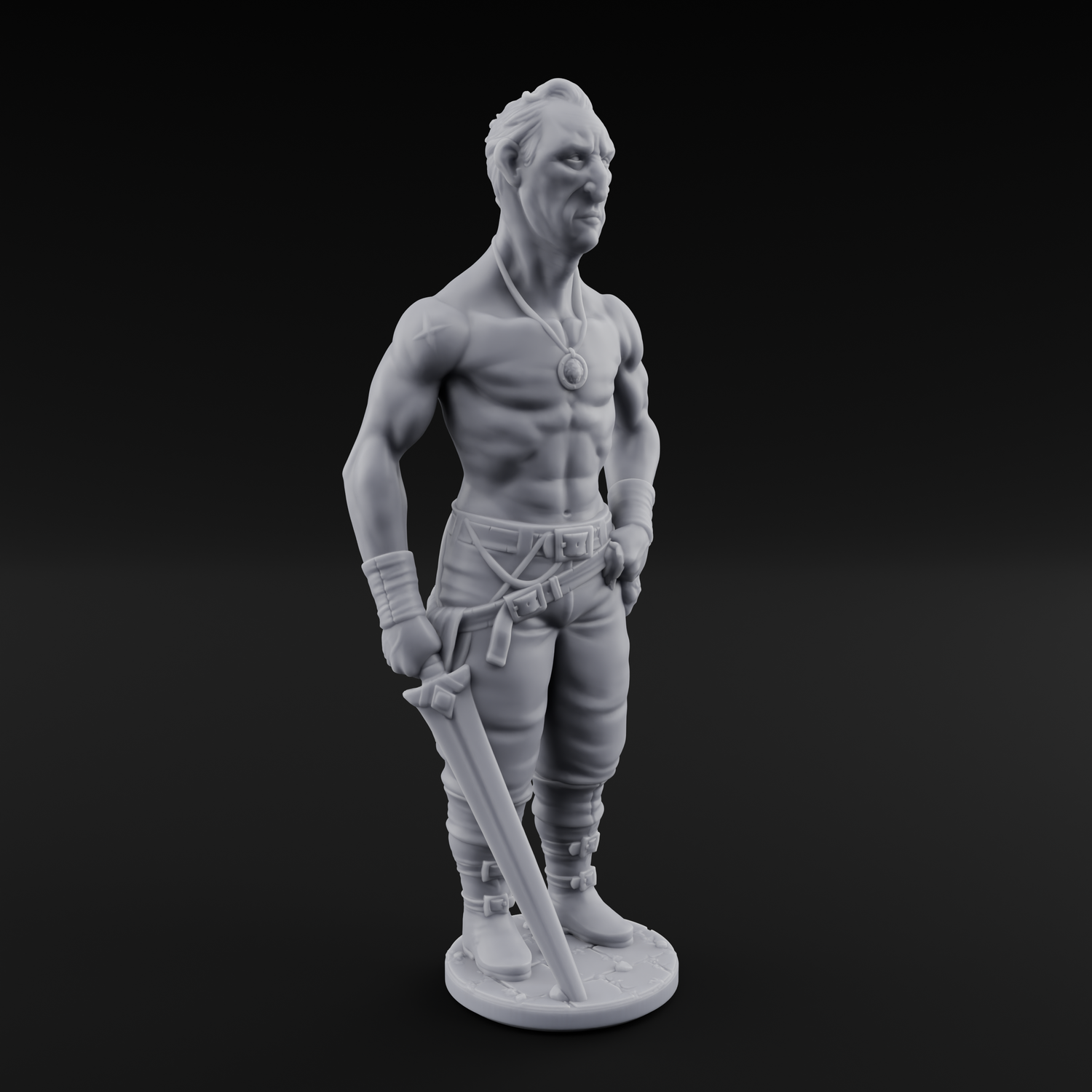 Suns Out Guns Out Human Mercenary A Miniature for Dungeons and Dragons, Pathfinder or other TTRPGs