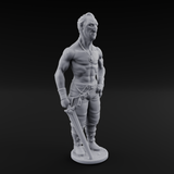Suns Out Guns Out Human Mercenary A Miniature for Dungeons and Dragons, Pathfinder or other TTRPGs