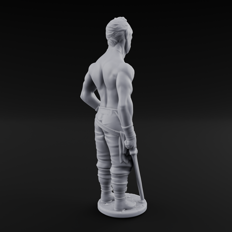 Suns Out Guns Out Human Mercenary A Miniature for Dungeons and Dragons, Pathfinder or other TTRPGs
