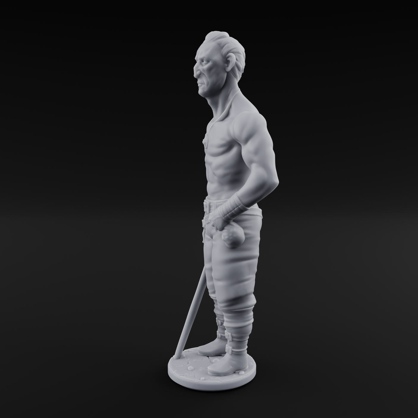 Suns Out Guns Out Human Mercenary A Miniature for Dungeons and Dragons, Pathfinder or other TTRPGs