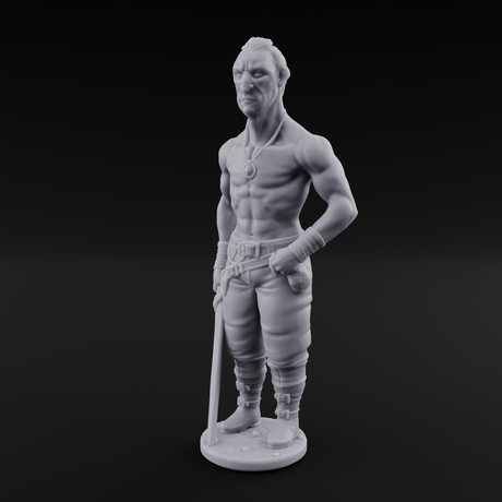 Suns Out Guns Out Human Mercenary A Miniature for Dungeons and Dragons, Pathfinder or other TTRPGs